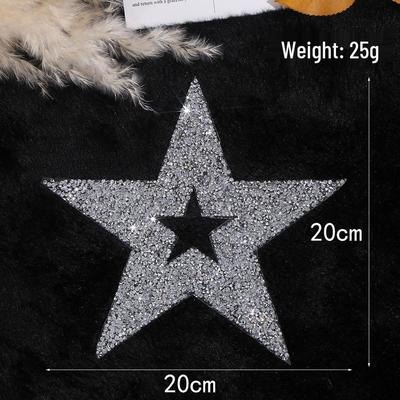 Toppa Stella a Cinque Punte con Strass Hot-Fix per Decorazione Fai-da-Te di Abbigliamento