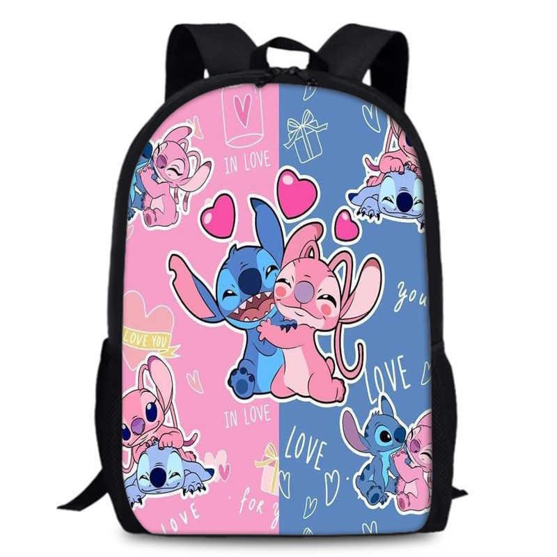Süßer Stitch Cartoon Rucksack für Kinder mit großem Fassungsvermögen und Oxford-Gewebe