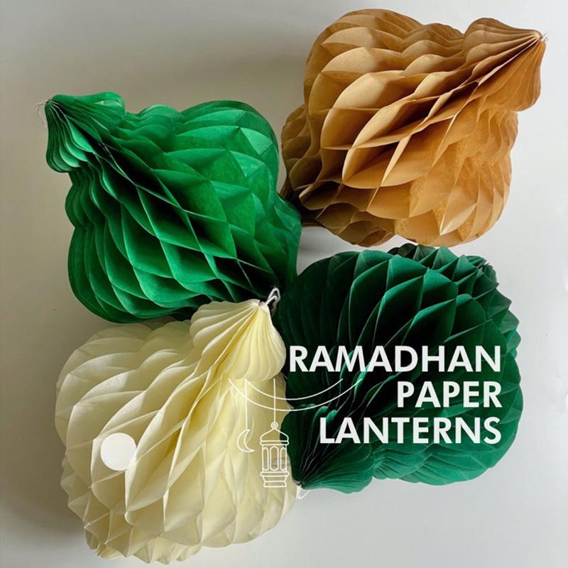 Ramadan 3D Honeycomb Hanging Decoration Eid Mubarak Paper Lantern Party Supplies Islam Muslim Wall Diy Party Decoration