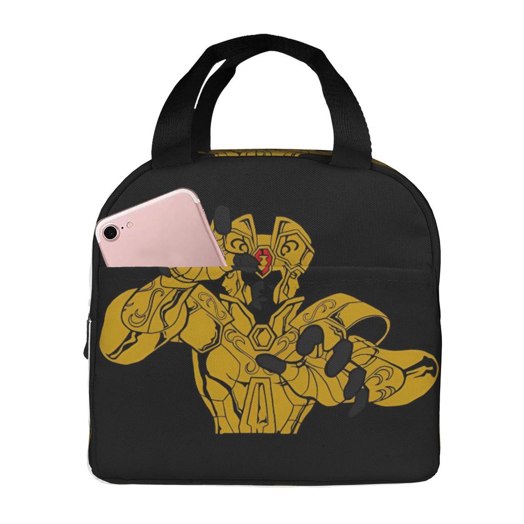 Custom Saint Seiyas Insulated Lunch Bag for Women Men Leakproof Anime Thermal Cooler Lunch Tote Beach Camping Travel