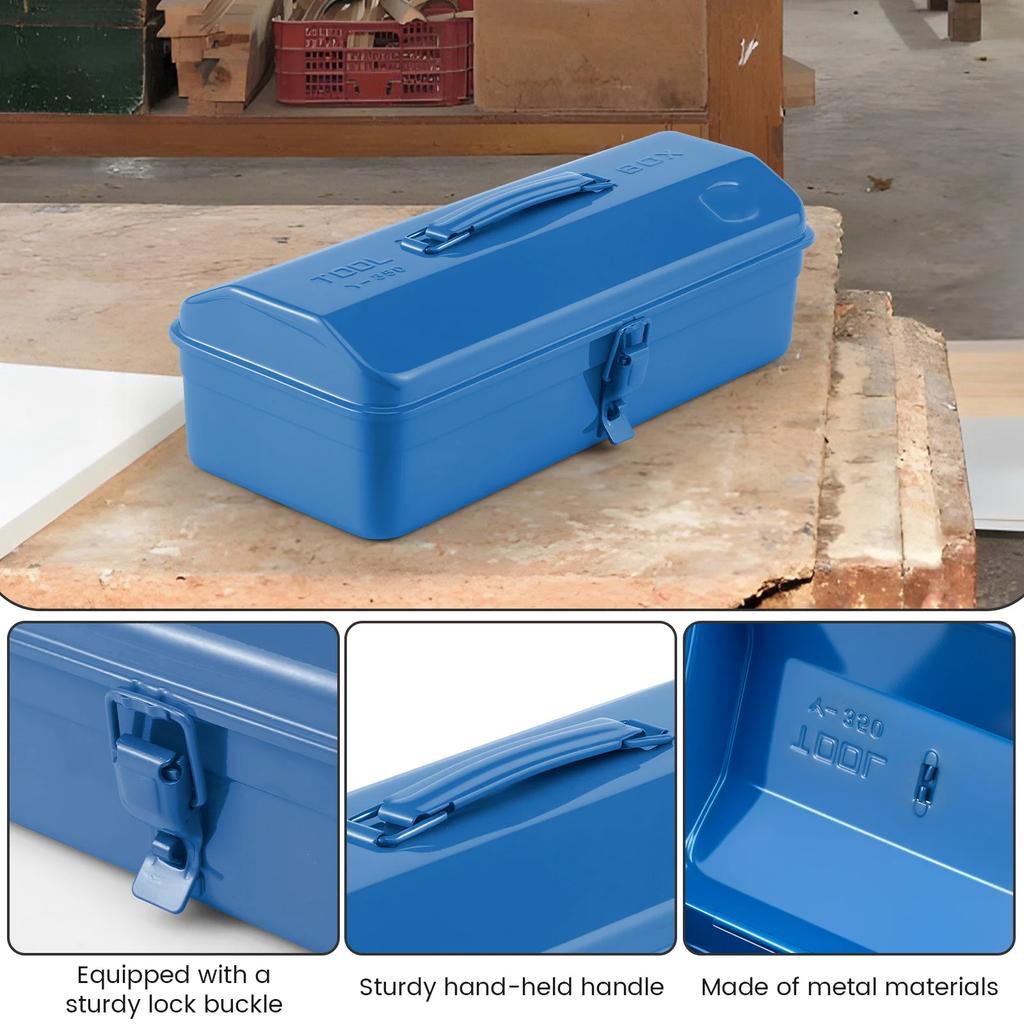 Large Metal Tool Storage Box with Handle for Workshop Portable Tool Case with Lid Locking Organiser Box for Hardware Part