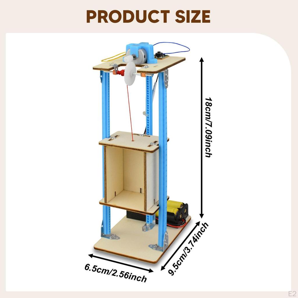 DIY Wooden Elevator Toy School Projects Kids Science Experiment Kit Develop Intelligence Educational