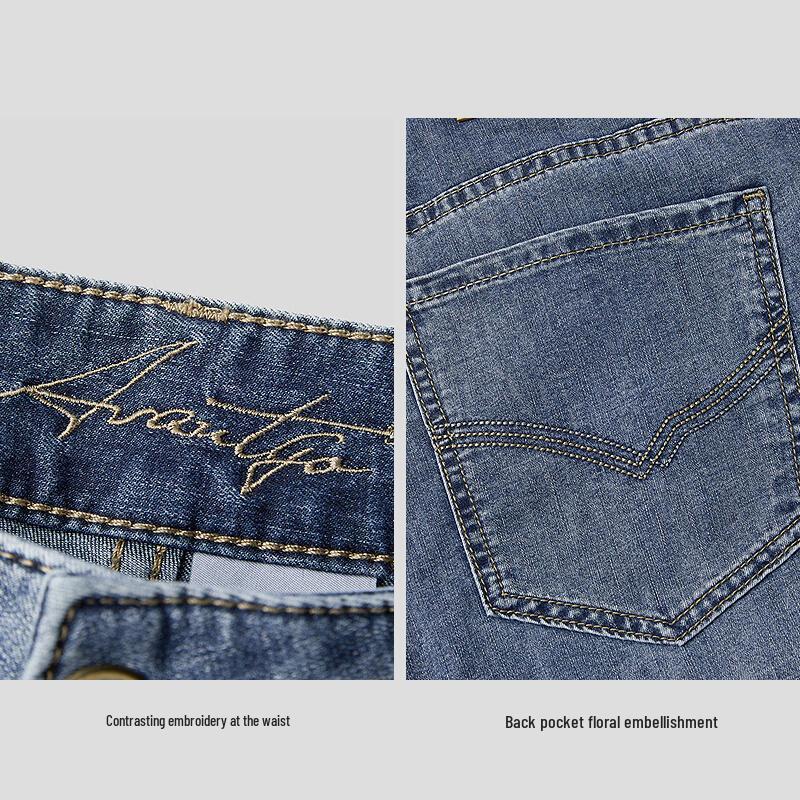 HLA Men's Summer Light Business Straight-Leg Jeans