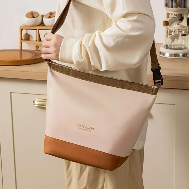 Izolowana torba na lunch z paskiem na ramię, szczelna torba typu tote i crossbody, pojemnik na jedzenie do pracy, szkoły