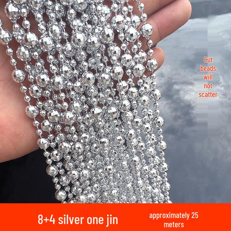 8+4mm Earth Bead Acrylic Chain for Wedding Decor, Christmas Tree, and DIY Jewelry