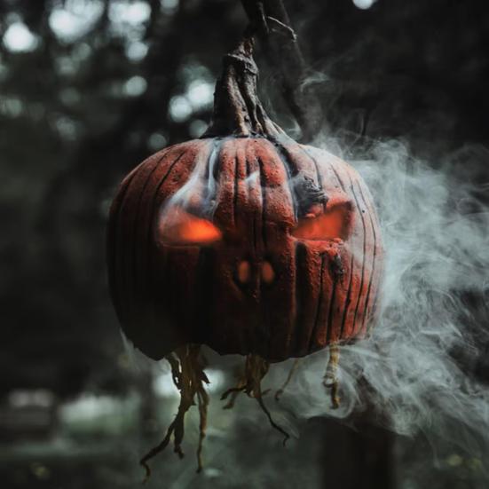 Krvavá dýně Figurka Hororová Halloweenská Dýně Socha Strašidelná Pryskyřičná Stolní Ozdoba pro Domácí Párty Dekor