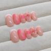 French Manicure Patch Simple Removable Nail Three-Dimensional Flower Wearing Nail Smudging Manicure Piece 24 Fake Nails