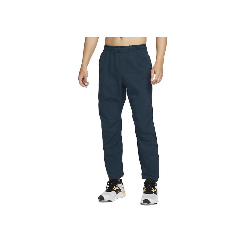 Nike Solid Color Lace-Up Straight Leg Casual Pants Men Bottoms Deep-Sea-Blue DQ4823-454