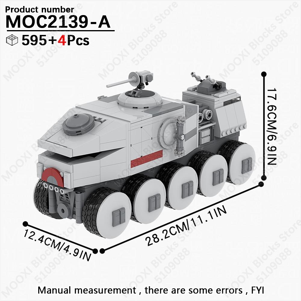MOOXI Star Wars Mech Veicolo Cannone Carro Armato Armi Nave da Trasporto Soldati Modello Mattoncini Fai da Te Blocchi da Costruzione Assemblati Giocattolo per Bambini