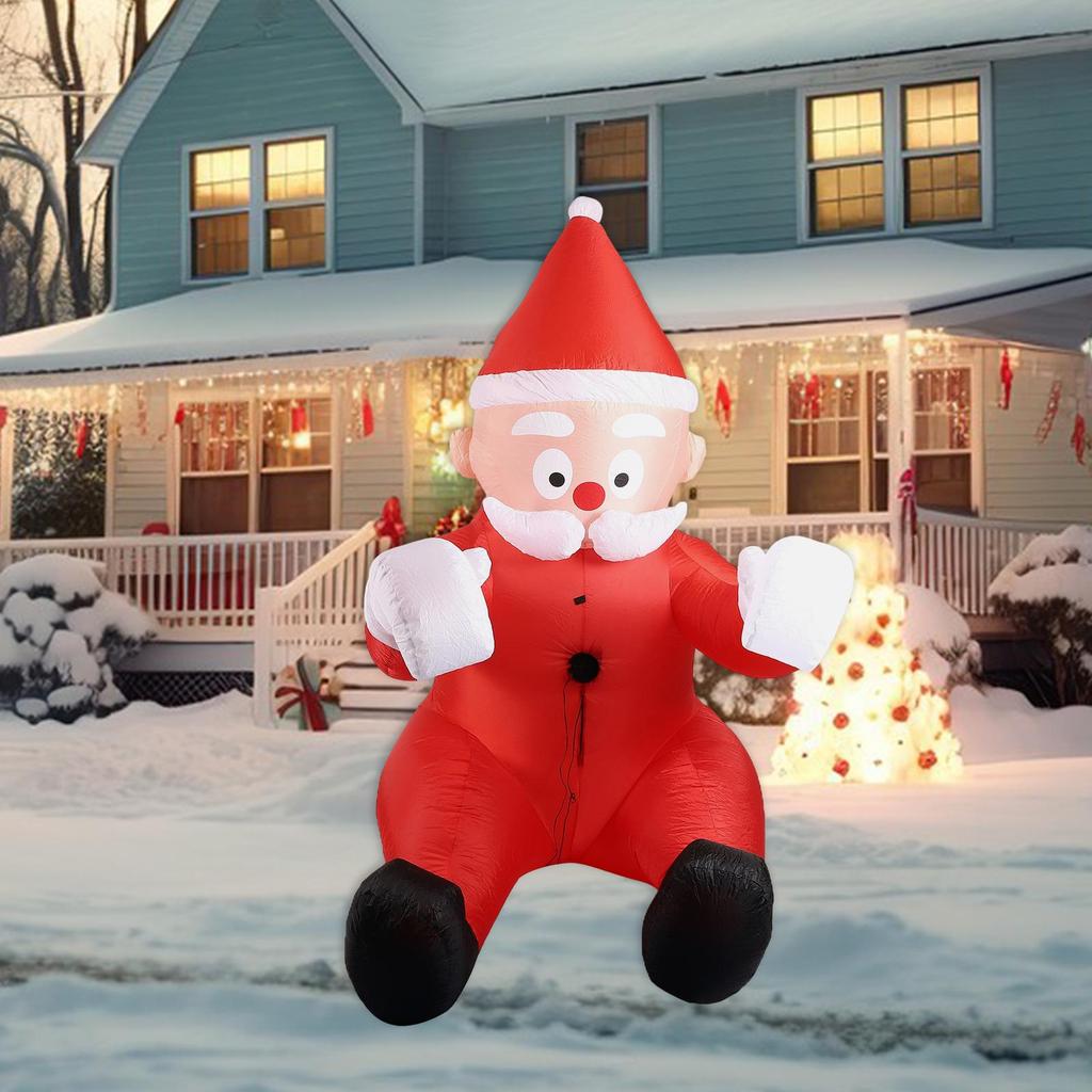 Modern Outdoor Christmas Inflatable Santa Claus Climbing Wall Giant Ornament Waterproof Polyester for Garden Lawn