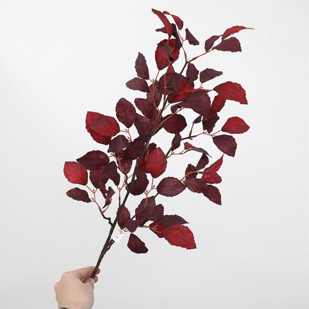 Silk Leaves Artificial Ficus Branch Foliage Arrangement Home Decor Simulated Green Plants Realistic Leaves Landscape Project