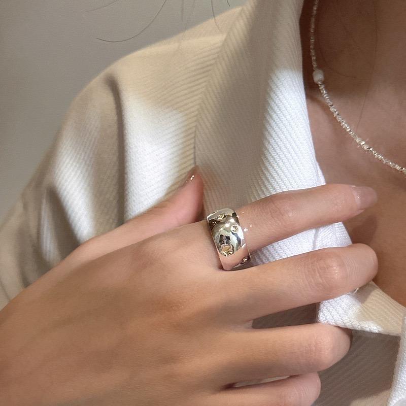 Xiaomi BF CLUB 925 Sterling Rings for Women Fashion Geometric Handmade Irregular Yellow Star Ring Simple Jelwery Party Christmas Gift