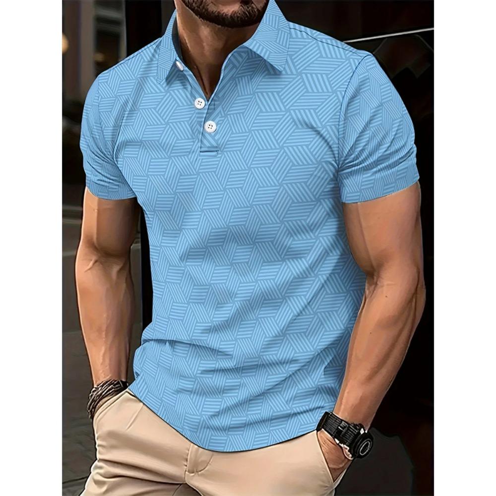 

American New Summer Outdoor Camouflage Color Blocking Men s Lapel Pocket Button POLO Shirt Short Sleeves 3XL небо синє кольору
