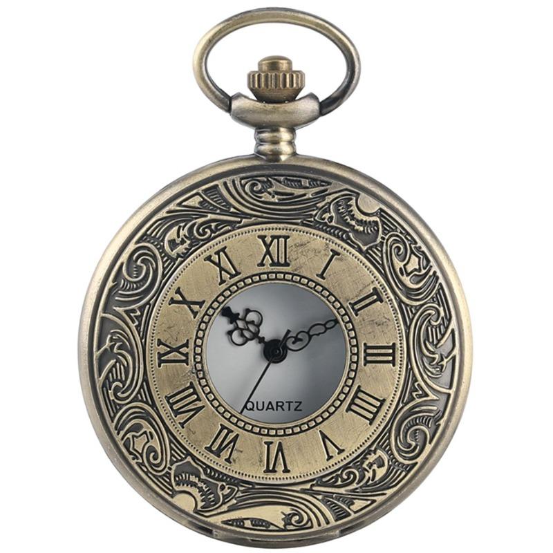 Vintage Big Pocket Watch Classic Pattern Pocket Watch Necklace Roman Big Pocket Watch Roman Numerals