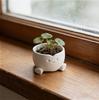 3D Printed Mini Smile Face Succulent Pot, Creative Flower Container for Desk Shelf, Home Garden Decor