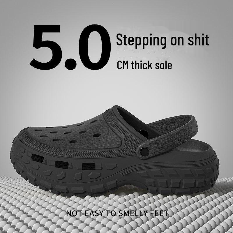 "Men's Non-Slip Summer Beach Sandals: Durable, Thick-Soled Casual Outdoor Footwear"
