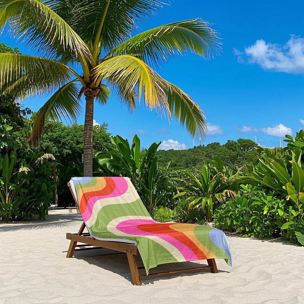 Colorful Wavy Stripes Quick Drying Bath Towel Microfiber beach towel light weight swimming camping yoga beach out
