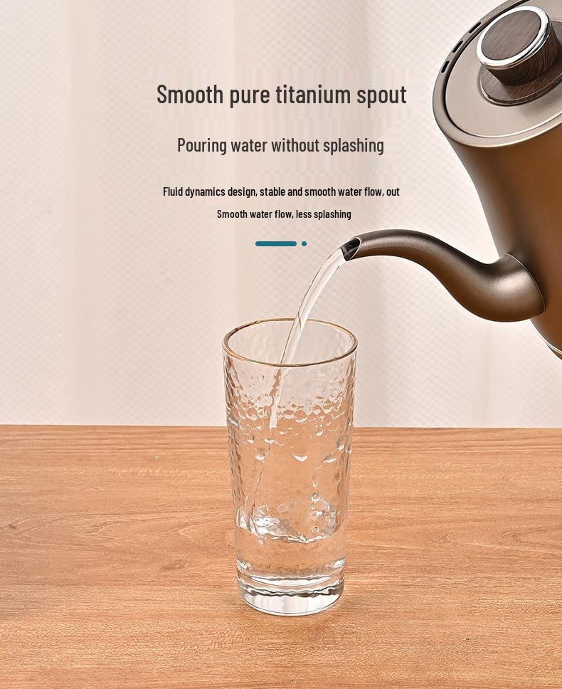 Pure Titanium Tea Kettle, 1.2L with Electric Heating and Auto Refill
