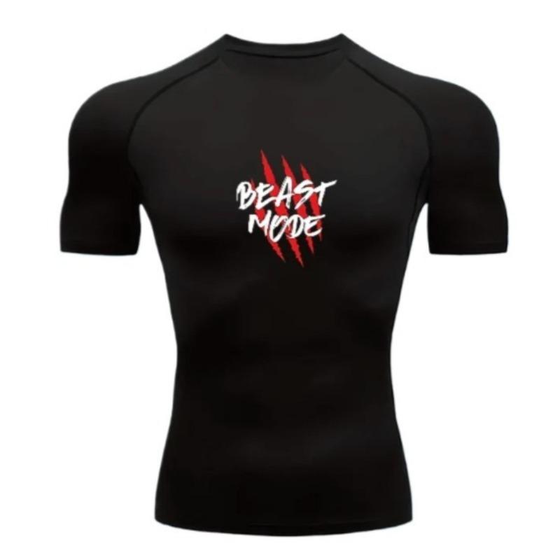 Fashionable Men's Tight Fitting Short Sleeved Fitness Running Cycling Harajuku Muscle Comfortable Exercise Quack Drying Top Summer T-shirt