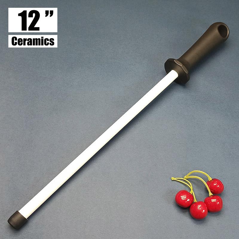 8/10/12 Inch Professional Ceramic Knife Sharpener Rod Durable Knife Grinder With Non-Slip Handle Kitchen Knife Sharpening Blade
