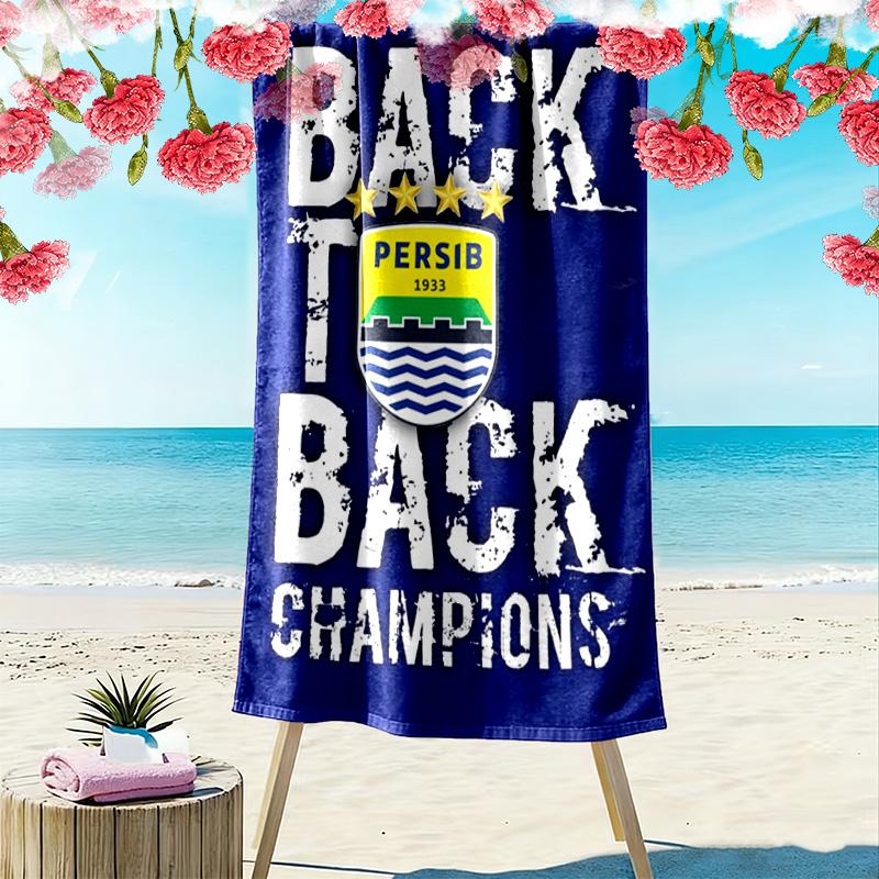 Persib Bandung Print Beach Towel, Large Soft Quick Dry Towel for Beach Camping Swimming