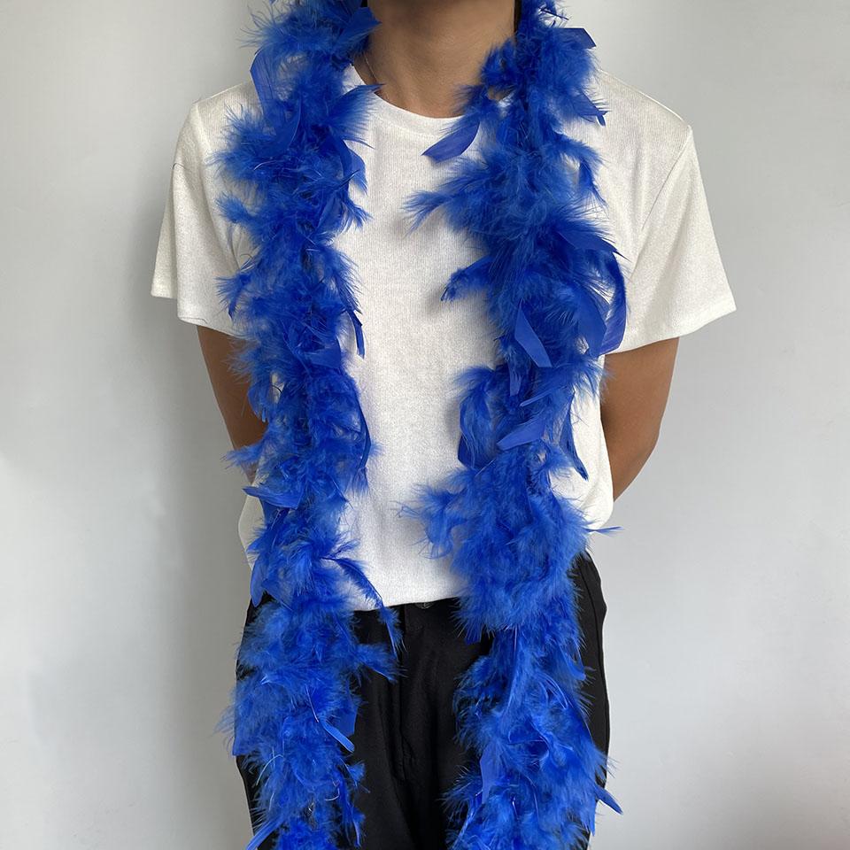 

Разноцветное боа из перьев индейки 4 метра шаль из перьев марабу для вечеринки, украшение свадебного платья, перья для рукоделия 38-40 г 4 Meters королевский синий