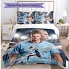 Set Biancheria da Letto 3 Pezzi Stampato Erling Haaland Traspirante Copripiumino con Federe Biancheria da Letto Decorativa per Camera da Letto Casa