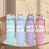 1PC Don't Be Jealous Faded Text 750ml Color Plastic Sports Water Bottle Leakproof Flip Straw Lid Suitable for Sports Office Home Use