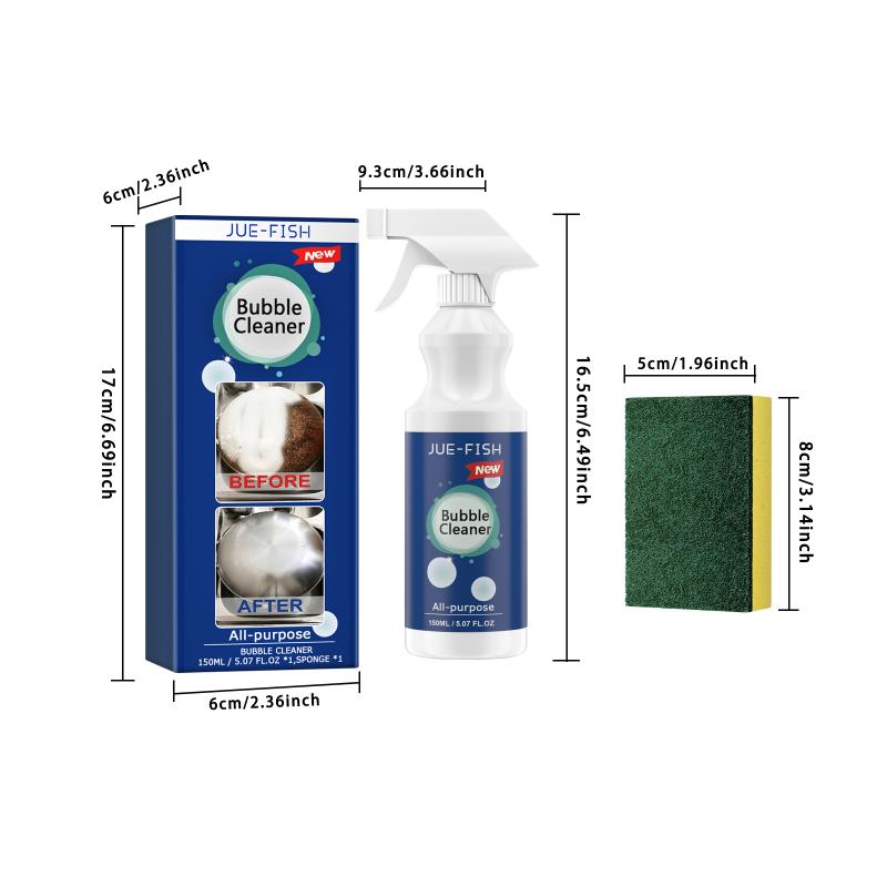Jue-Fish Kitchen Heavy Oil Stain Foam Cleaner Remove Oil Stains for Range Hood Stove Exhaust Pipe Wall and Kitchen Utensils