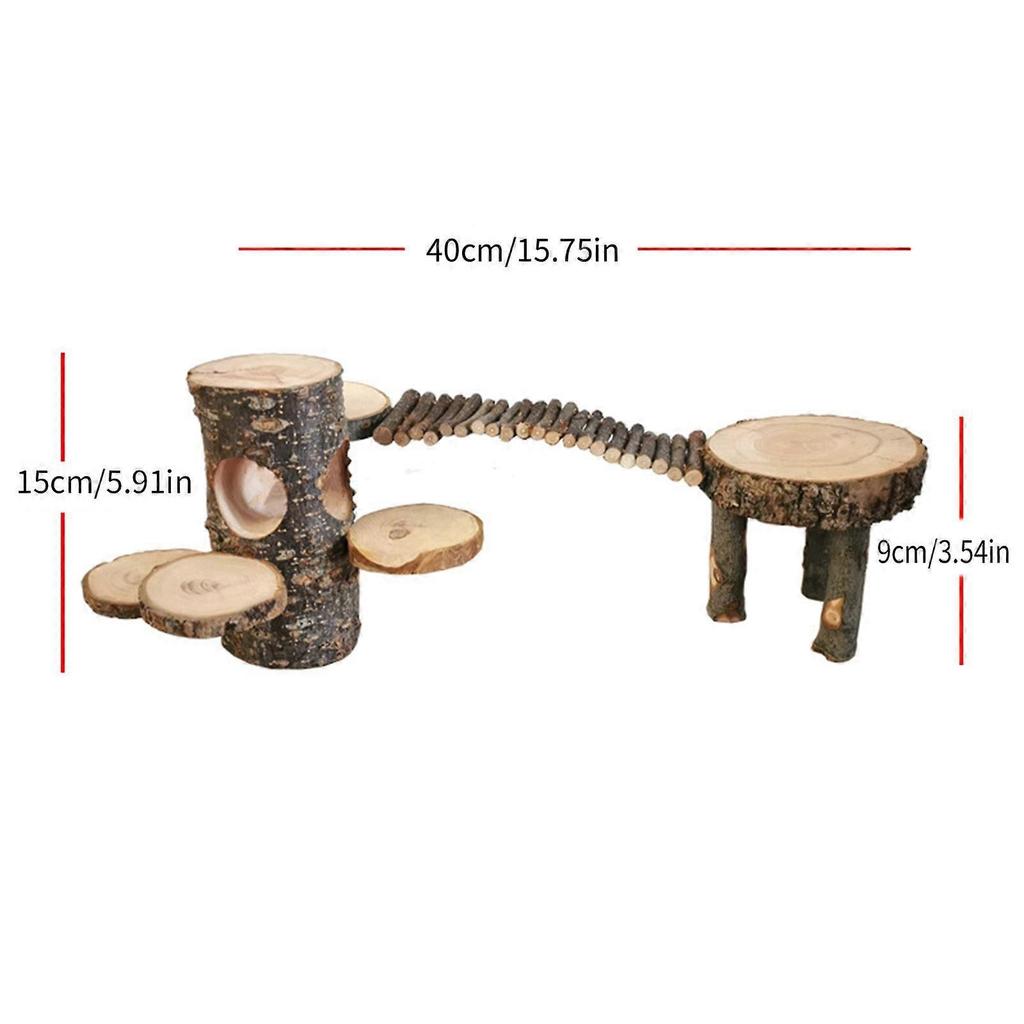 Hamster Cage Ladder Toy for Small Pet Wood Platform Squirrels Swing Playground Toy Accessories Small Animal Climbing Toy