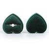 Valentines Day Gift Pink Green Heart Shape Ring Box Proposal Wedding Ceremony Flannelette Cases for Ring Earring Jewelry