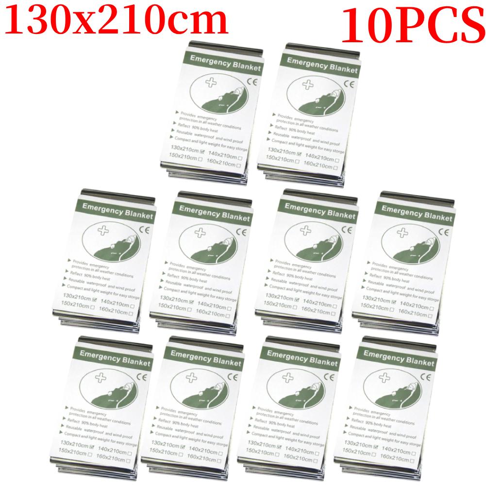 Emergency Thermal Poncho Blanket Lightweight Folding Water Resistant Windproof Sunshade Reusable First Aid Camping Mat Pad Cover