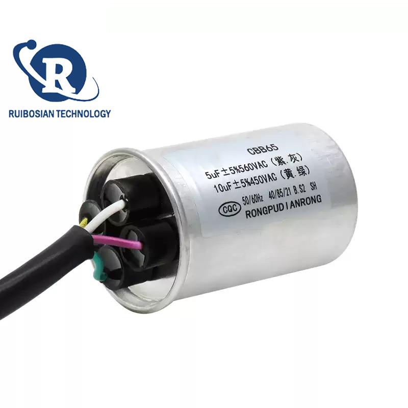 CBB65 5UF+10UF 450VAC Four-wire Starting Capacitor for Haier Double-tub Semi-automatic Washing Machine