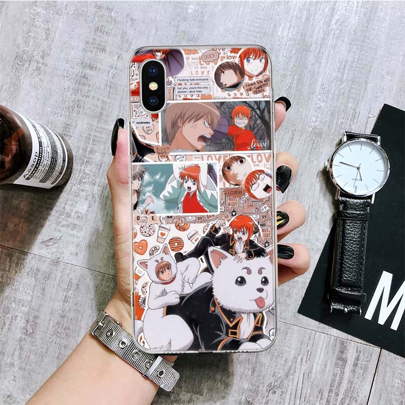 Gintama Funny Japan Anime Phone Case For iPhone 11 12 13 14 Pro XS XR X Max 7 8 6 6S Plus Mini + 5 SE Pattern Customized Coque