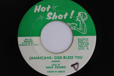 7inch Record MAX ROMEO - Jamaicans: God Bless You NONE HOT SHOT 1975 US Reggae, Ska & Dub Used