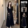 French Beautiful Hepburn Style Black Dress Children Autumn and Winter 2026 New High-end Waist and Thin Dress