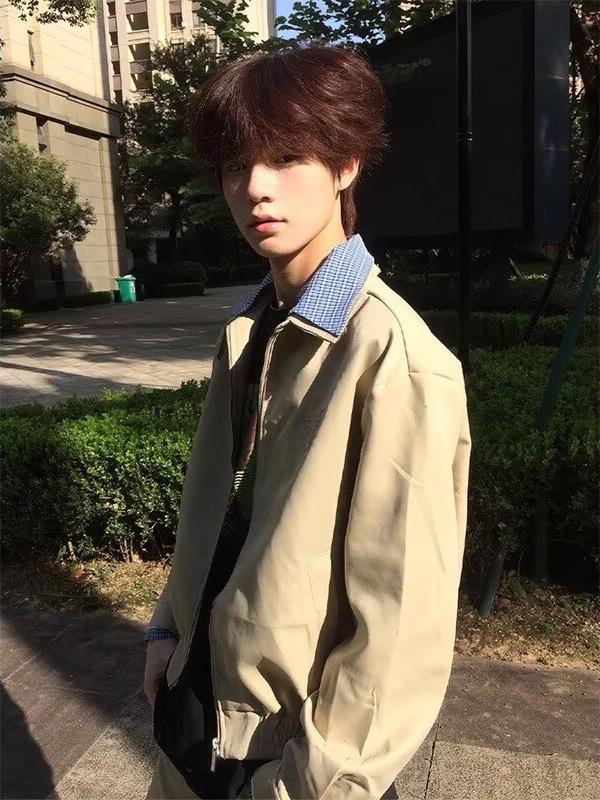 Unisex Spring/Autumn Trendy Harrington Baseball Jacket – Short, High-Street Style XXL