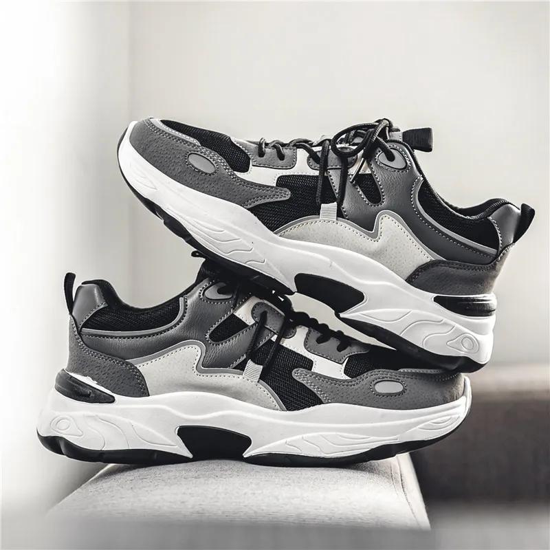 Fashion Cushioned Insole Mesh Upper Men's Casual Sneakers Running Miked Colour Breathable Simple On Clearance Korean Male Sports Shoes
