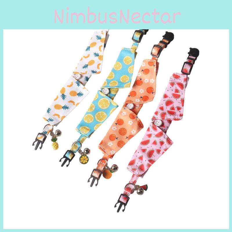 Aminge Pet Collar With Flower Accessories Adjustable And Stylish! Available In Watermelon Pineapple Lemon Orange And Floral Designs!