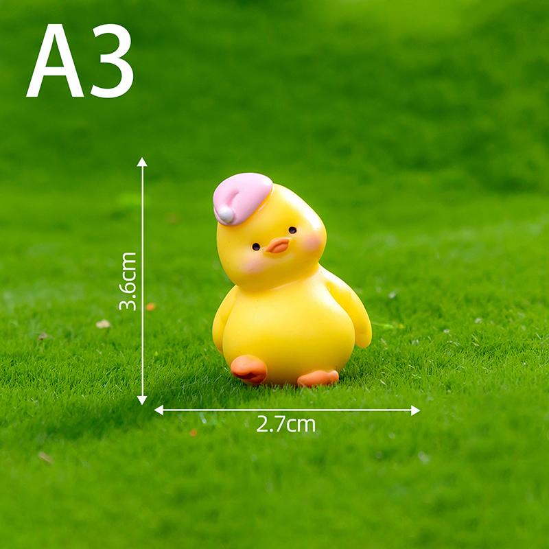 Figurines Miniatures Cute White Yellow Duck Animal Micro Landscape Ornaments For Home Decorations Room Decor Accessories
