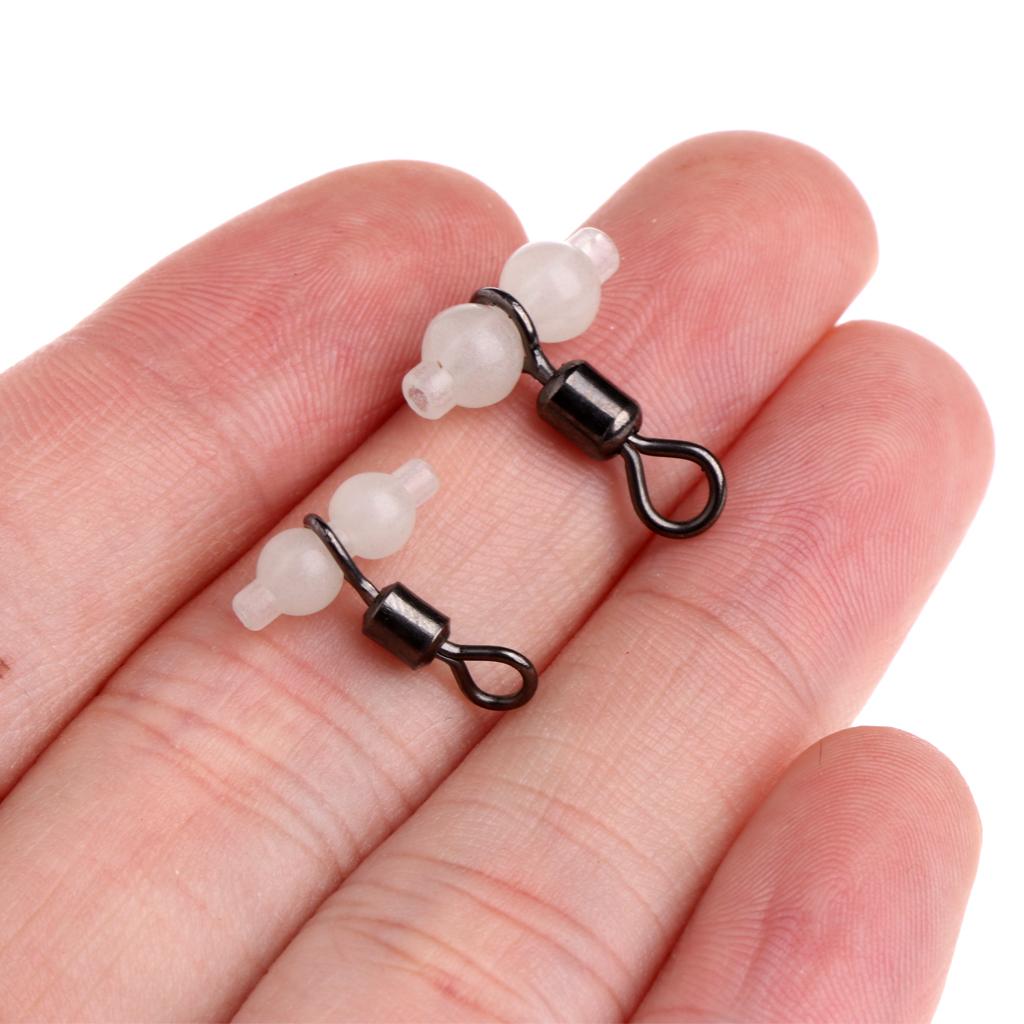 10Pcs 3 Way Luminous Fishing Rolling Swivels Connector Sea Tackle Hook Connector