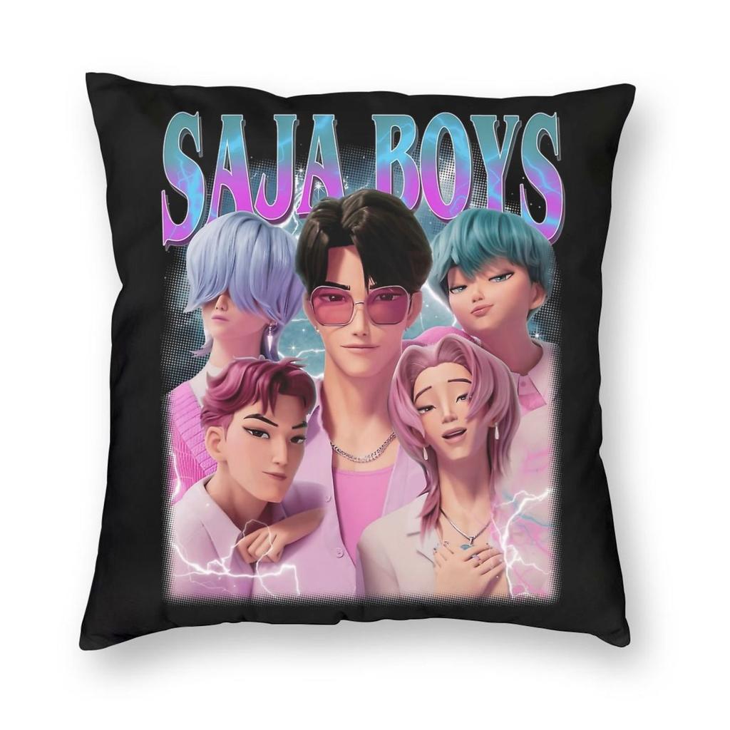 Kpop Demon Hunters Saja Boys Pillowcase Printed Polyester Cushion Cover Gift Pillow Case Cover Home Square 40X40Cm