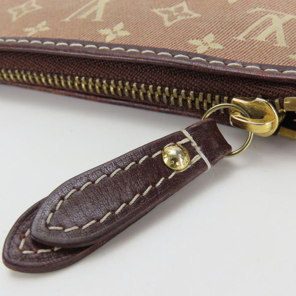Used LOUIS VUITTON Coin case Pochette Cre M62996 Monogram Ideal sepia Brown With key ring