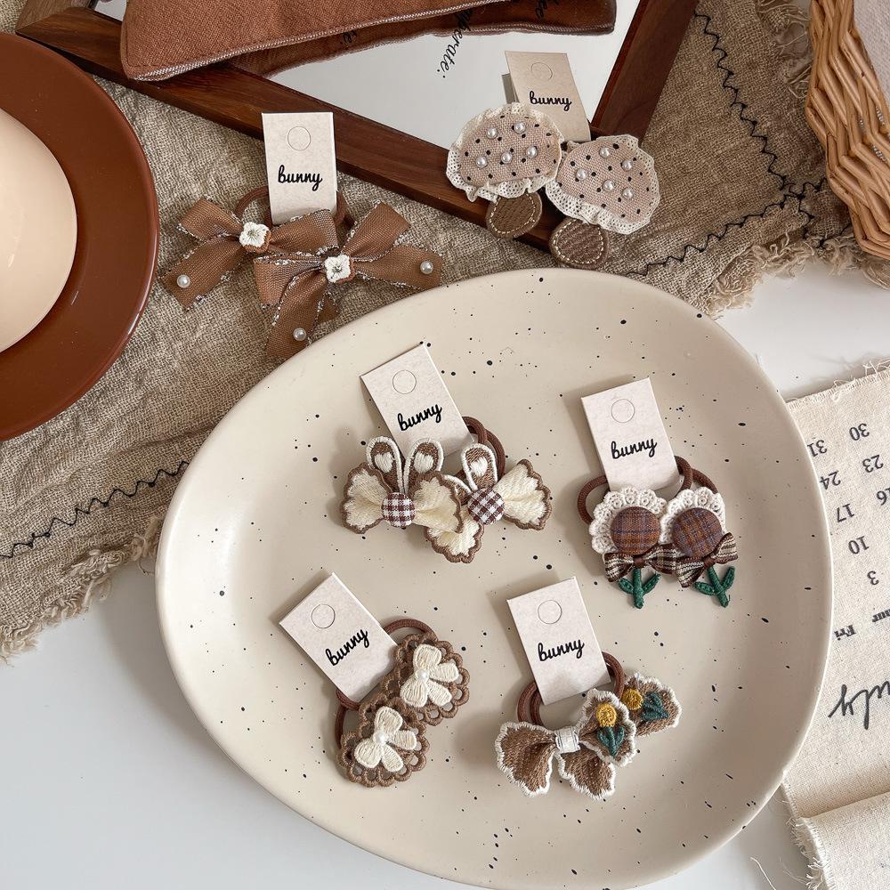 2pcs/lot Children's Hairpins Pearl Fabric Bow Kids Hair Clip Sweet Girl Bangs Side Clip Barrettes Headwear Baby Hair Accessories