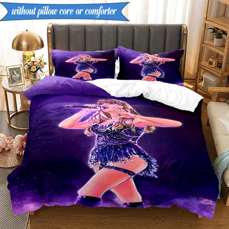 3-teiliges Taylor Music Lover Artwork Bettwäsche-Set, inklusive 1 Bettbezug und 2 Kissenbezügen. Perfekt für Schlafzimmer, Wohnheim, Weihnachtsgeschenk für Fans