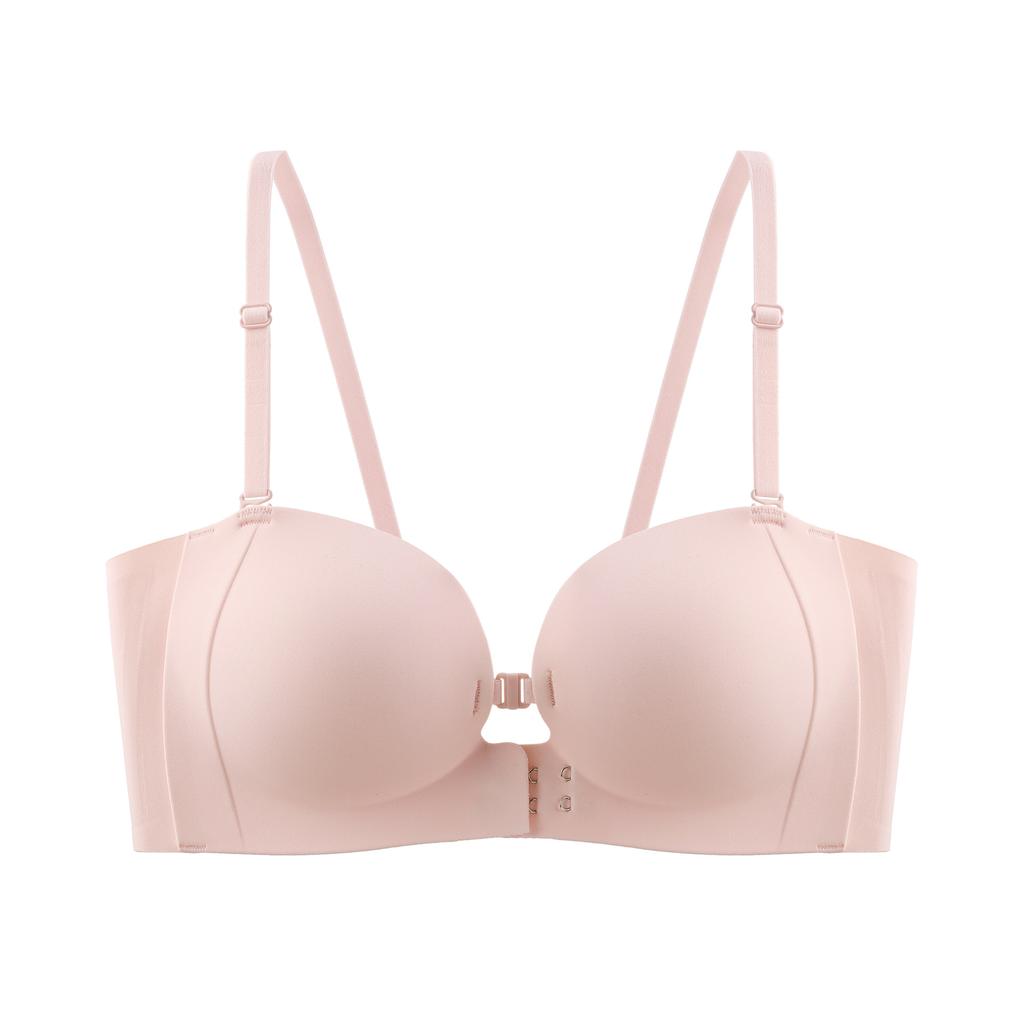Front Buckle Strapless Non-slip Underwear Women's Small Breasts Gather To Show Great Beauty, Back Cross Belt Hanging Neck Seamless Invisible Bra Cover