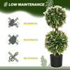 Set of 2 Decorative Artificial Plants Ball Trees with Lavender Flowers in Pot Fake Plants for Home Indoor Outdoor Decor, 70cm, Pink