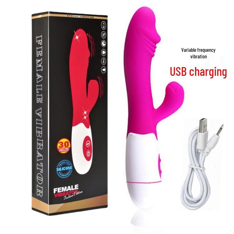 Dual-Action Silicone Vibrator with Variable Frequencies for G-Spot and Massage Stimulation