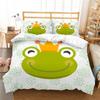 Home Bed Clothes 2/3pcs Bedding Sets 3d The Frog Prince Printed Fashionable Duvet Cover Sets Queen Full Size Bed Suit