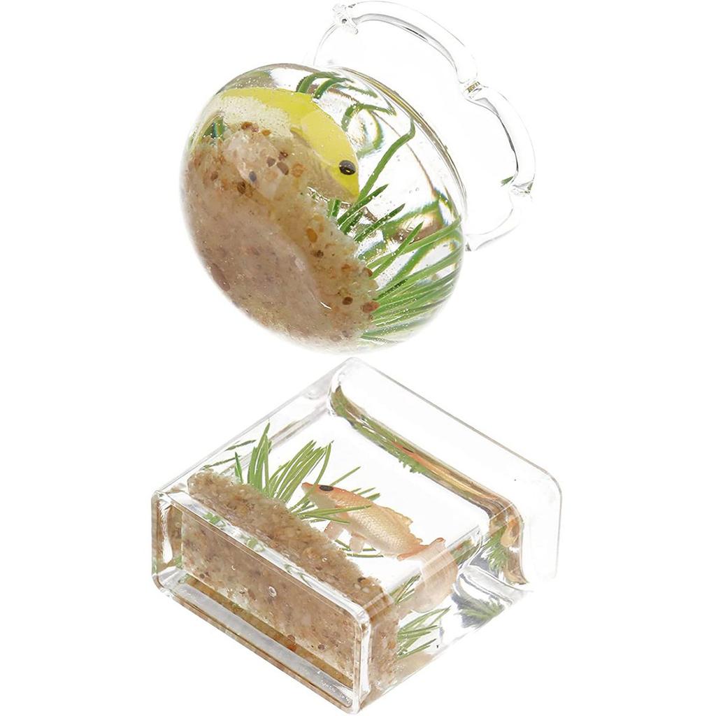 Dollhouse Miniature Glass Fish Tank Bowl Aquarium Doll House Home Ornament Toy For Dollhouse Decals